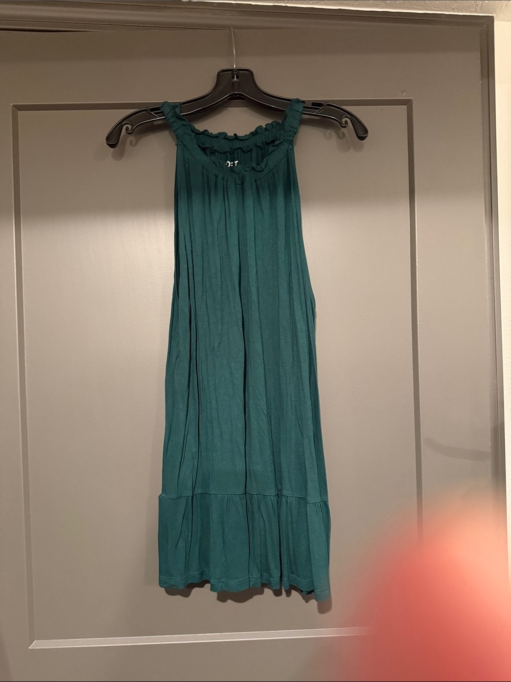 LOFT Teal Ruffle-Trim Sleeveless Tank